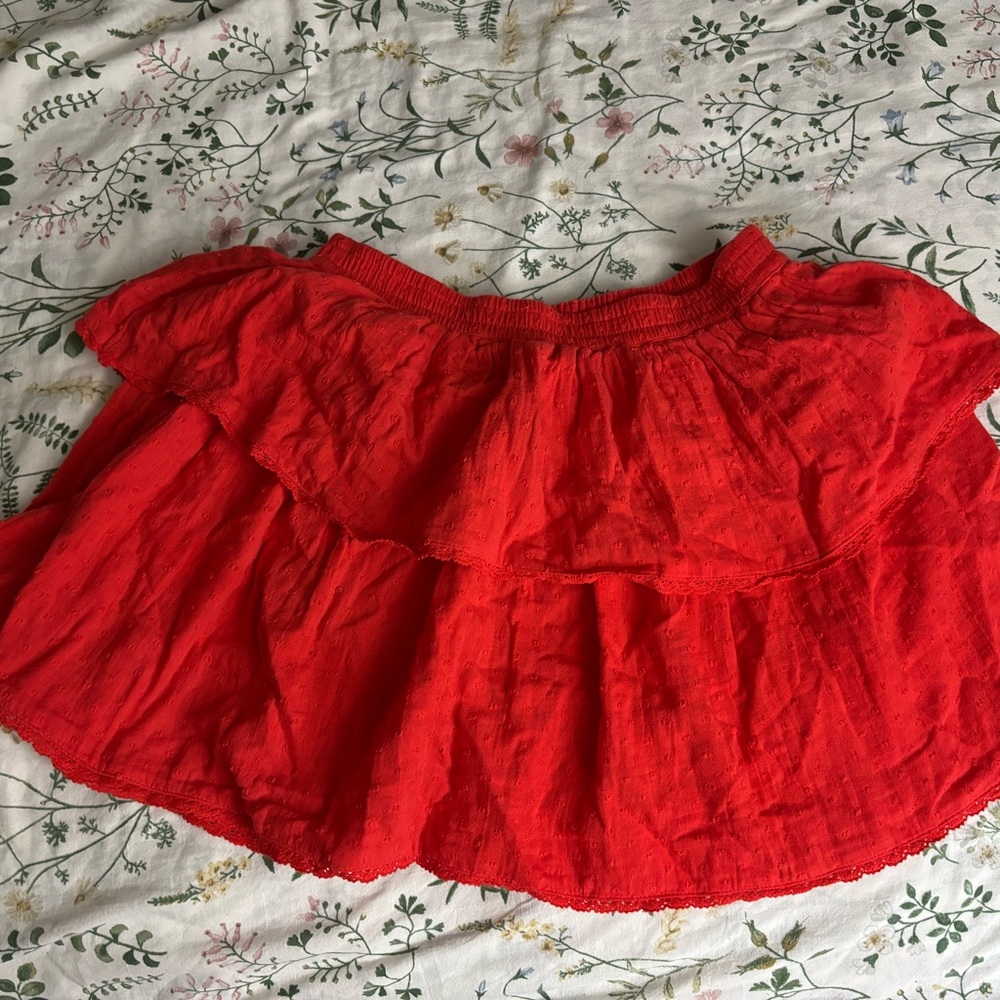 Red Tiered Women's Skirt